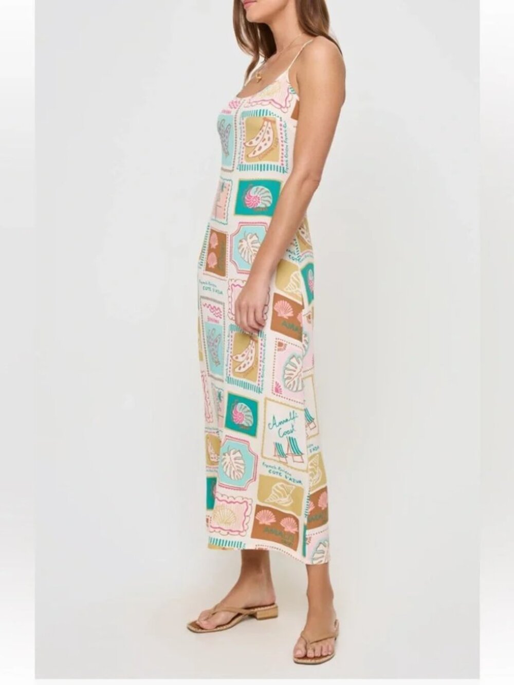 L*Space Summer Somewhere Print Slipdress - Postcards Sz: M - Picture 3 of 13